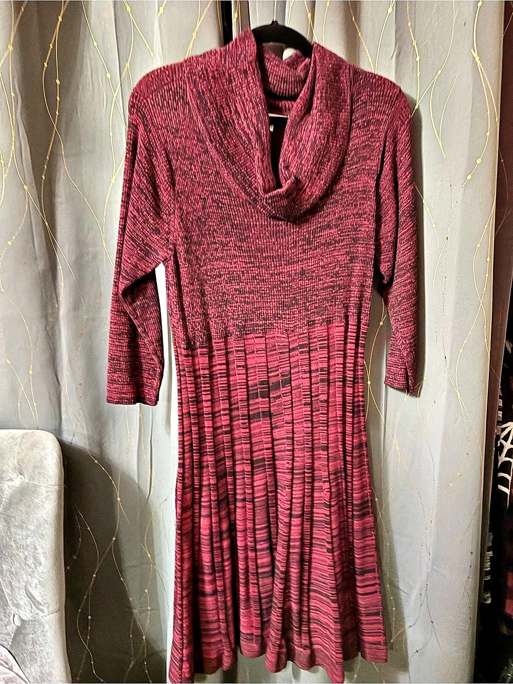 Sandra Darrens Abstract Midi Dress Red & Black Size Medium